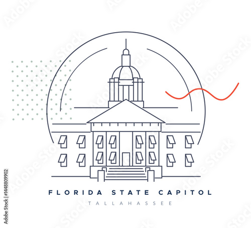 Florida State Capital, Tallahassee - Stock Illustration