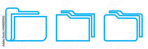 folder icons. Various folder symbols. Suitable for document management application design elements, computer file directories, File folders icon set vector illustration eps 10. 