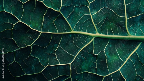 Detailed close-up view of a leaf's intricate vein structure.