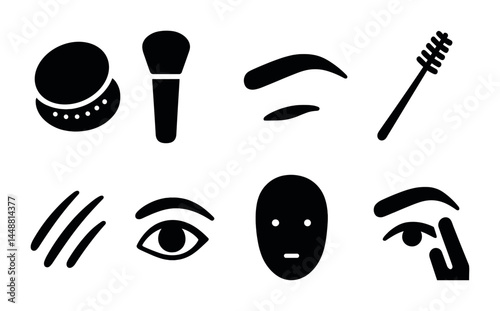 Makeup and beauty icons set for cosmetic design and branding