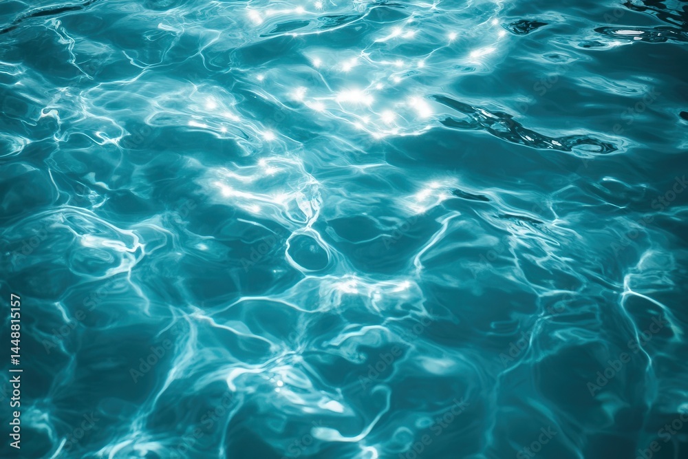 Teal Ocean Water with Glass Reflection and Soft Light Bloom Teal Ocean Water with Glass Reflection and Soft Light Bloom