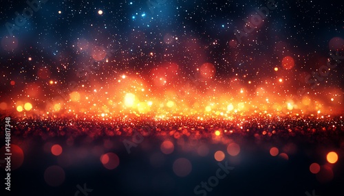 Sparkly red and blue lights on a dark background