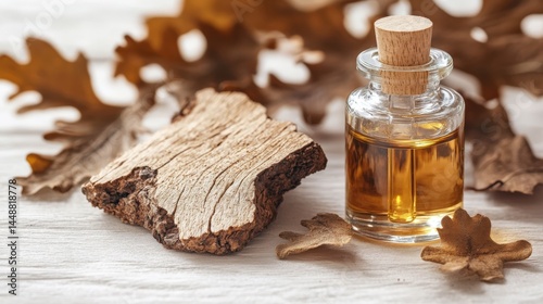 Natural textures combine with oak extract in a serene botanical setting photo
