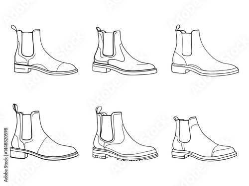 Classic Chelsea Boots Simple Drawing