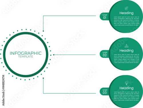 Minimalist Three-Step Infographic Template for Business and Presentations