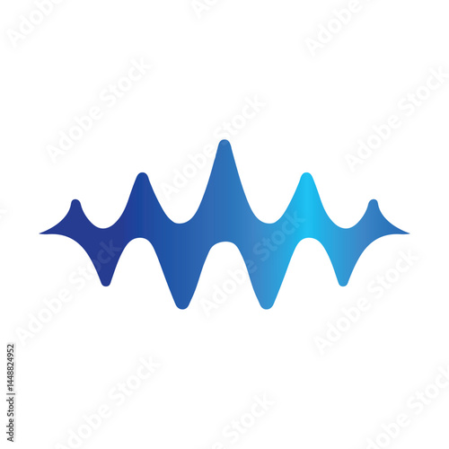 Fluid wave icon vector illustration in blue color. Abstract Blue Waveform Visualization.