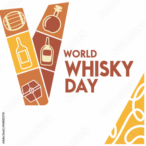 World Whisky Day Celebration: An inviting graphic celebrates World Whisky Day, showcasing iconic whisky-related imagery in a visually engaging composition. 