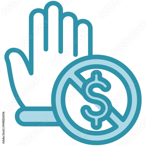 Boycott Action mini illustration dual tone color icon, use for trade wars, economy, business, finance, economic competition, UI, UX kit, app and web development, digital or print.