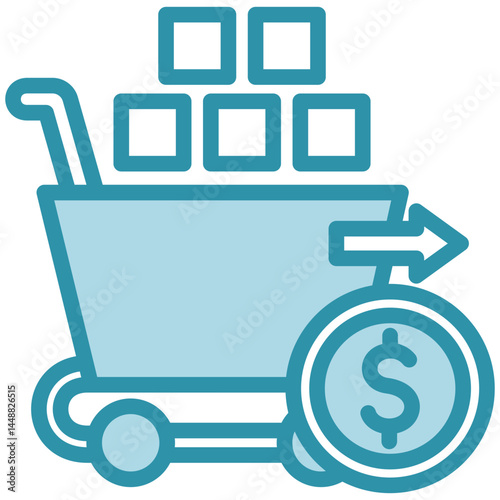 Commerce Trade mini illustration dual tone color icon, use for trade wars, economy, business, finance, economic competition, UI, UX kit, app and web development, digital or print.