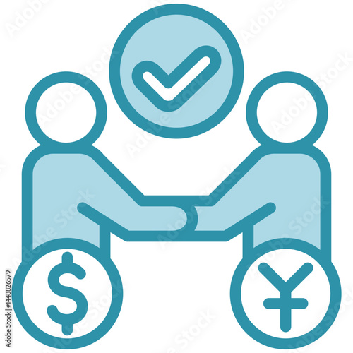 Dispute Resolution mini illustration dual tone color icon, use for trade wars, economy, business, finance, economic competition, UI, UX kit, app and web development, digital or print.