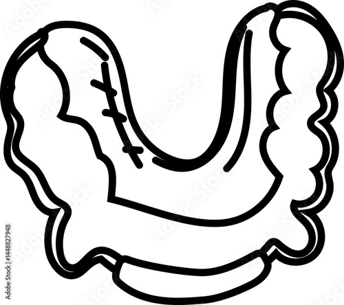 Hand-Drawn Dental Mouthguard Clipart
