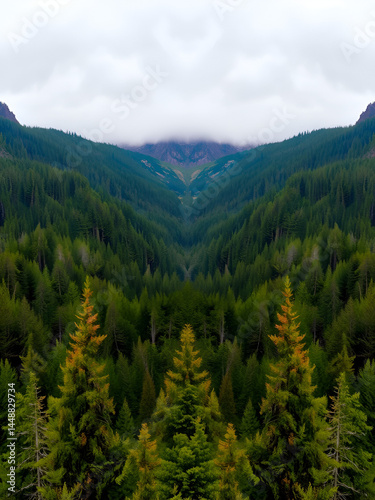 Landscape Forest Norway Symmetry