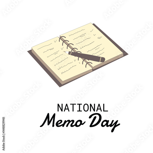 Memo day. Notebook and pencil