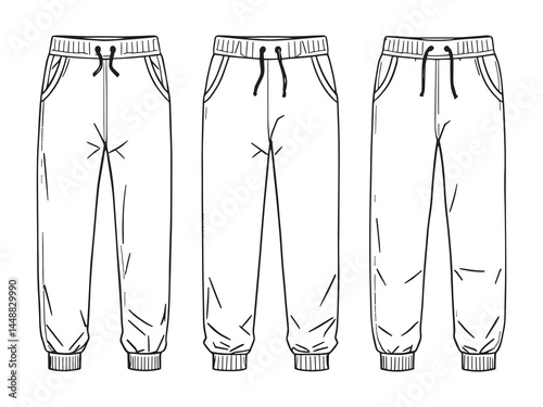 Casual Jogger Pants Outline
