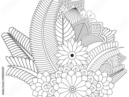 PrintFlowers Coloring Pages For Adules