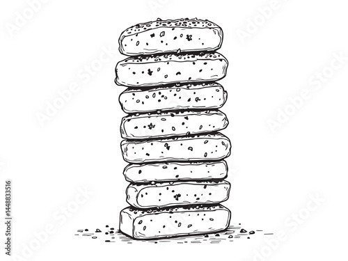 Simple Mozzarella Sticks Sketch