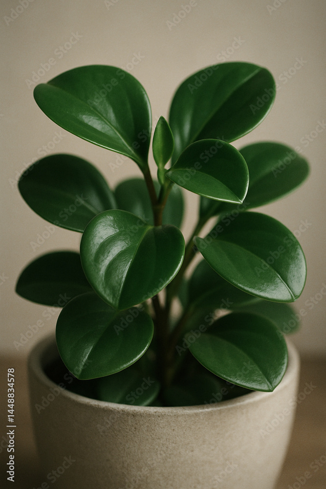 Elegant Potted Peperomia Plant — Minimal Indoor Greenery for Natural Decor