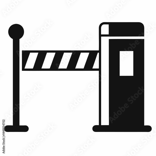 Turnstile icon. Flap barrier, gate black vector on white background.