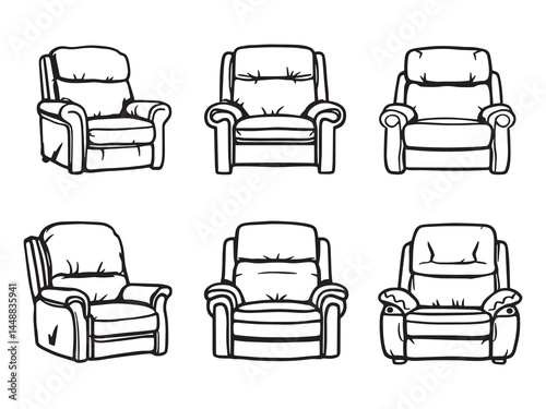 Recliner Furniture Outline Drawing