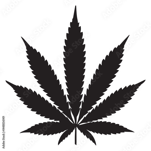 Marijuana cannabis hemp leaf icon isolated on transparent background