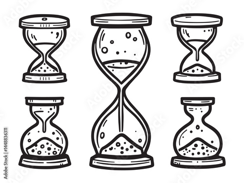 Sand Timer Line Art Illustration