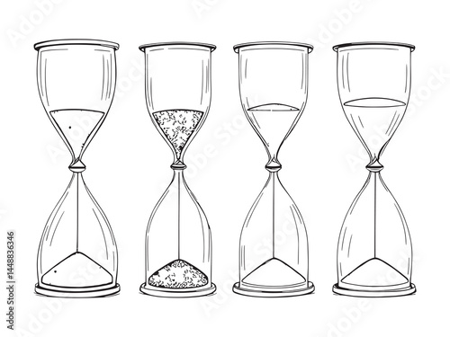 Hourglass Timer Line Drawing