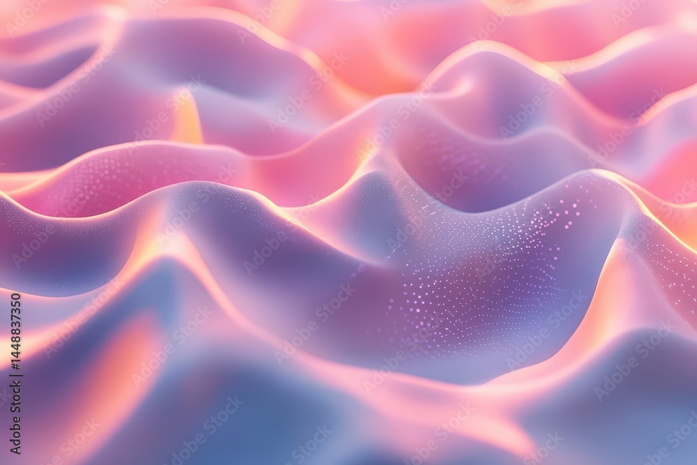 Obraz premium Soft Polygon Glow Layers on Pastel Rose to Lilac Gradient Background