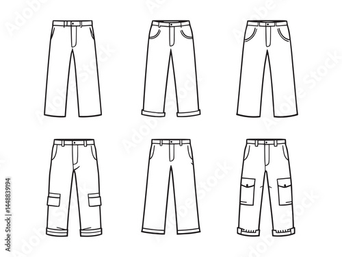 Sweatpants Line Art Illustration