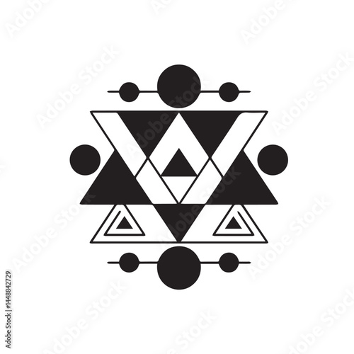 Abstract minimalist boho themed logo icon