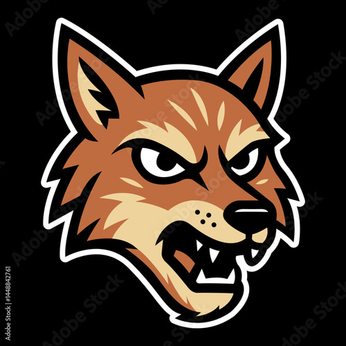 Coyote Head Vector Sports Mascot Logo – Fierce Wild Canine Team Emblem for Esports & Athletic Branding