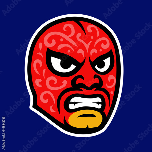 Luchador Vector Sports Mascot Logo – Fierce Masked Wrestler Team Emblem for Esports & Athletic Branding