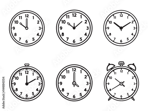 Wall Clock Simple Line Art