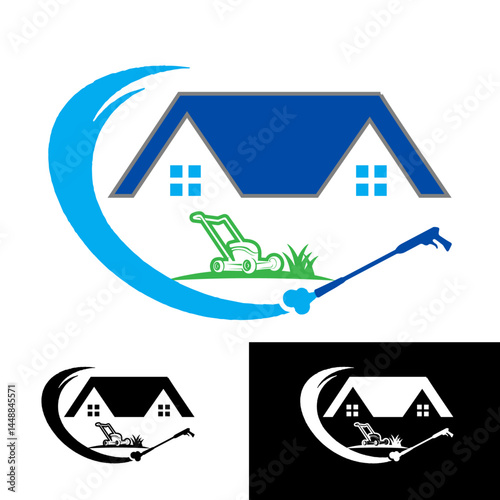 I will do pressure washing, power washing, and home cleaning logo Vector Image