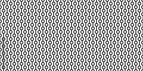 Abstract network background. Seamless geometric pattern with circles, lines.