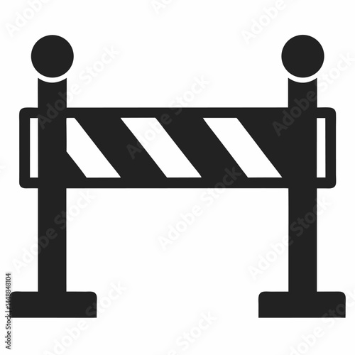 Road barrier icon black vector on white background.