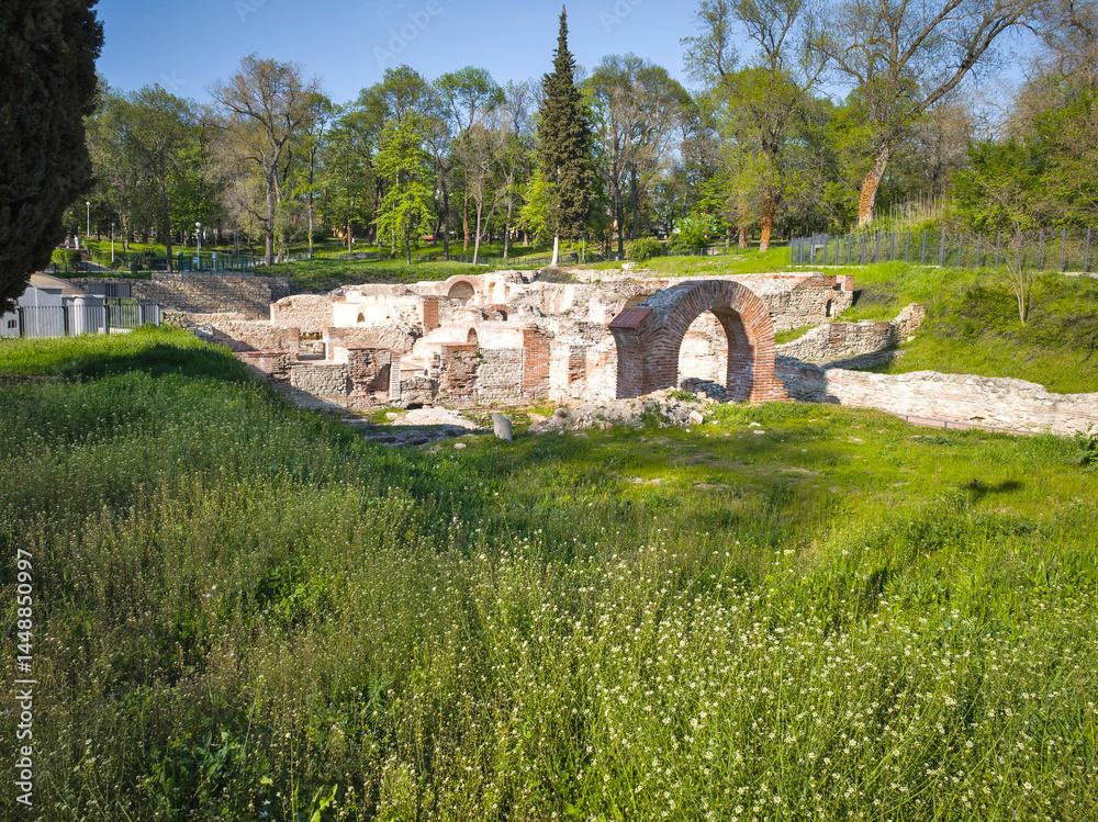 Roman fortifications in town of Hisarya, Bulgaria