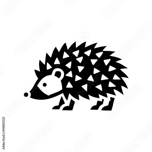 Hedgehog icon, profile vew, a minimalist design