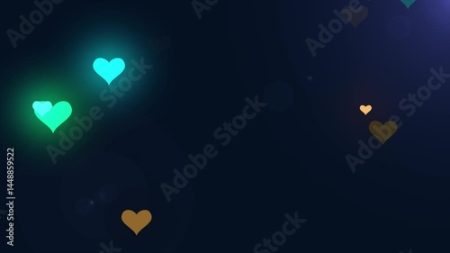 Heart falling tutorial along a flash at the corner.