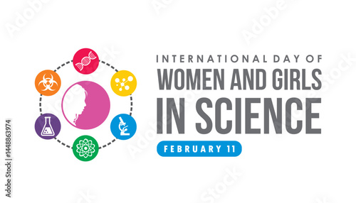 international day of women and girls in science vector design
