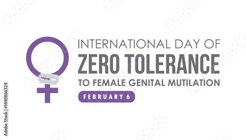 international day of zero tolerance to female genital mutilation vector design