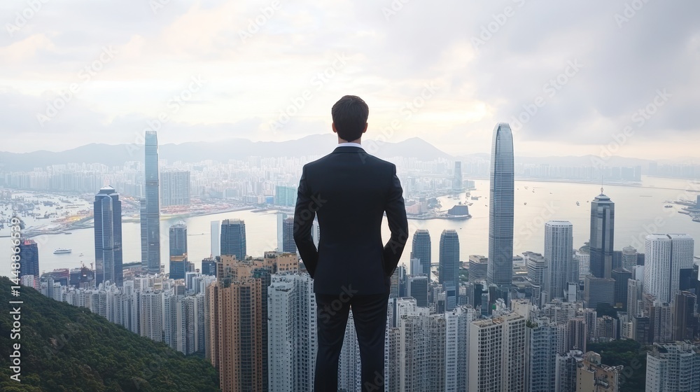 Ambition: A Businessman Contemplates Hong Kong's Skyline Ambition: A Businessman Contemplates Hong Kong's Skyline