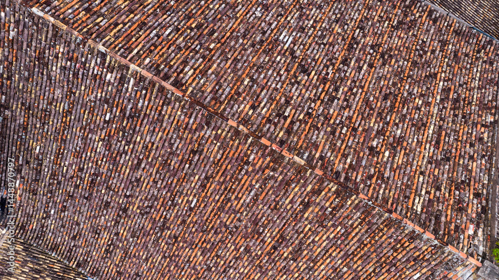 Fototapeta premium Roof of an old cathedral built in the 17th century