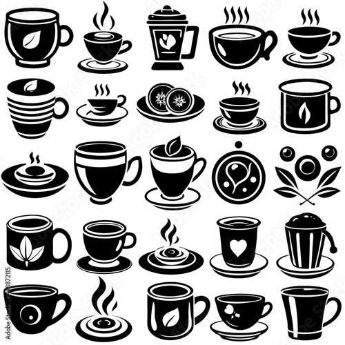 Wallpaper Mural Vector Icon Set – Coffee/Tea Cups with Motion Effects Torontodigital.ca