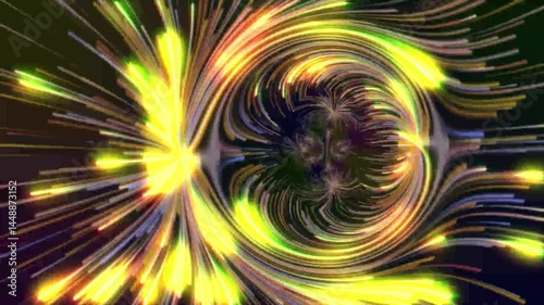Beautiful and colorful beams originated from black space.