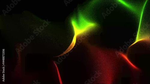 Smoky black backgrounded object made by various color dot particles.