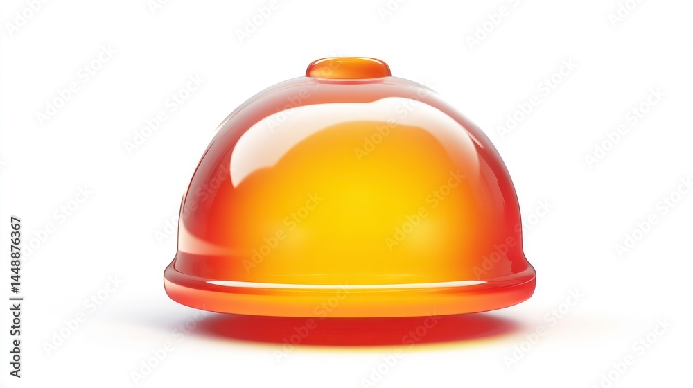 Fototapeta premium Shiny Orange and Yellow Dome Object with Reflective Surface Ideal for Design Technology and