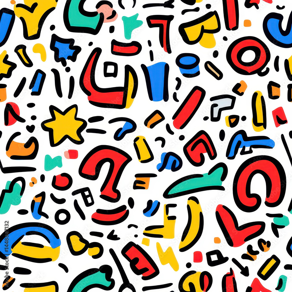 A playful, handdrawn seamless background flaunting quirky doodles and uplifting quotes perfect for school vibes