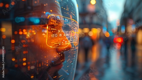 Futuristic digital marketing campaign where augmented reality ads are integrated into the realworld environment