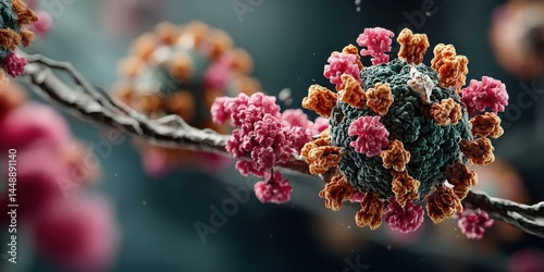 Microscopic View of West Nile Virus Structure