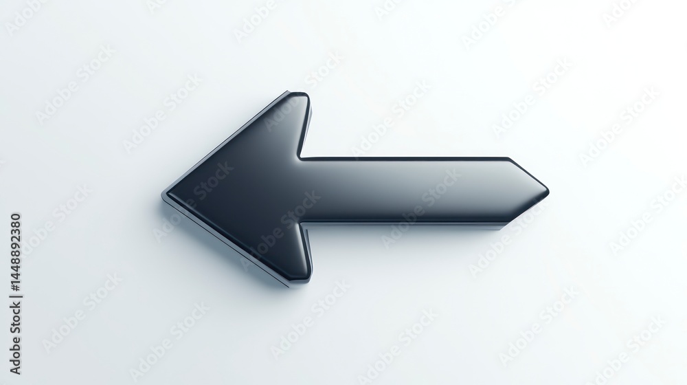 3D Rendered Black Arrow Symbol on White Background Directional Icon Modern Design Element for 3D Rendered Black Arrow Symbol on White Background Directional Icon Modern Design Element for